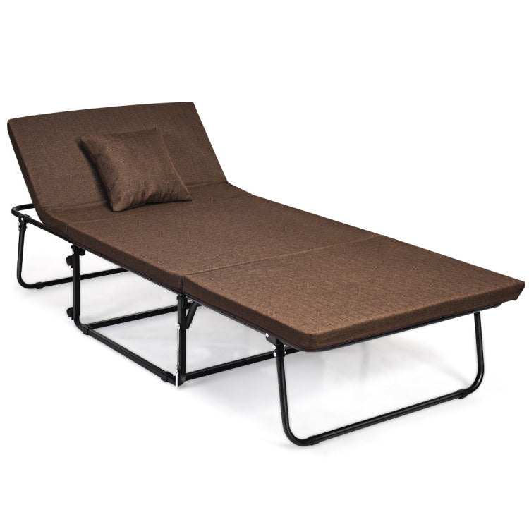 6 Position Adjustable Folding Guest Bed with Comfortable Mattress