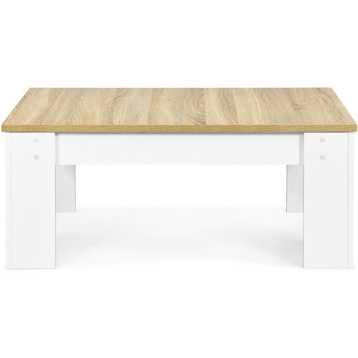 Lift Top Coffee Table with Hidden Storage Compartment in White Finish
