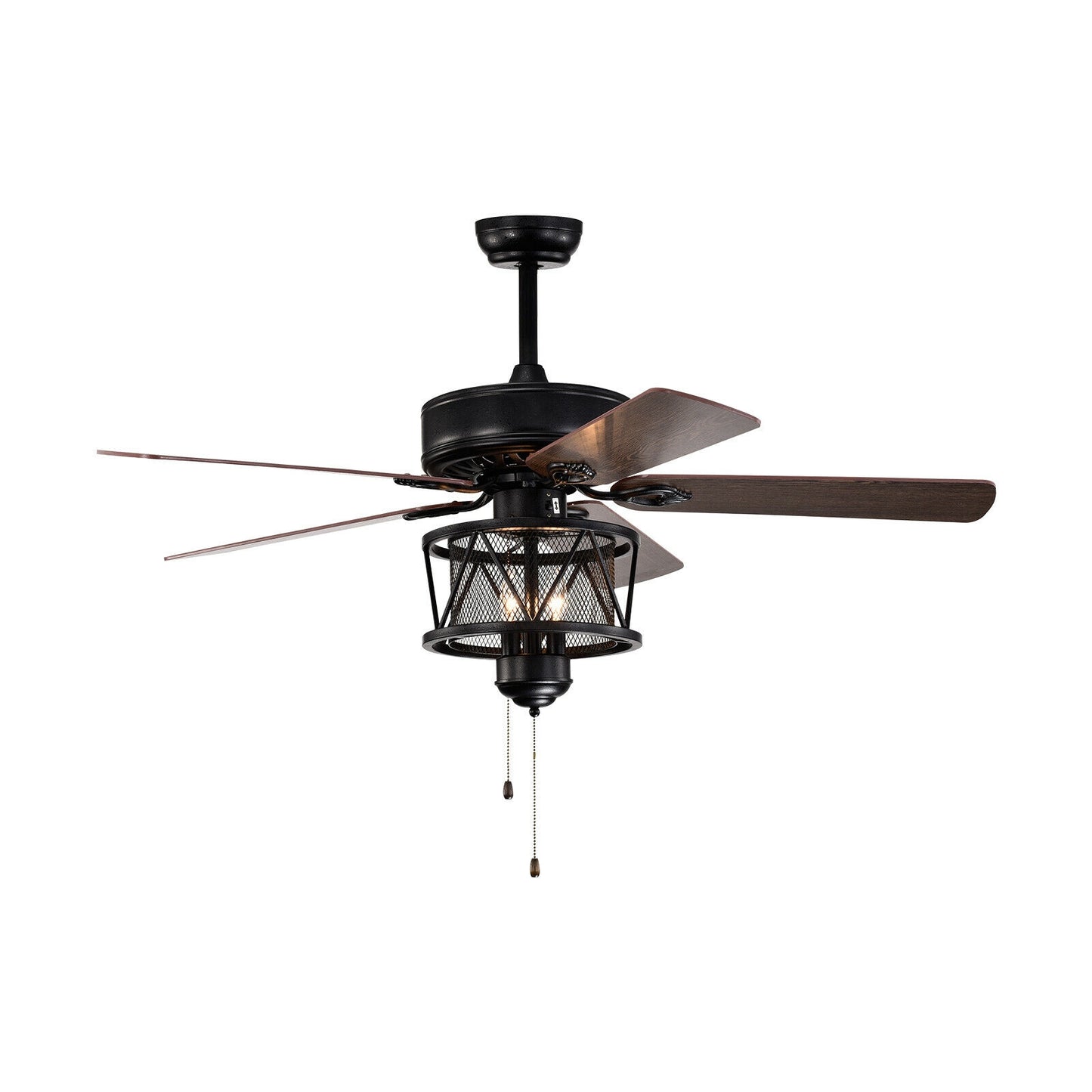 50 Inch Ceiling Fan with Reversible Blades, Lights, and Pull Chain Control