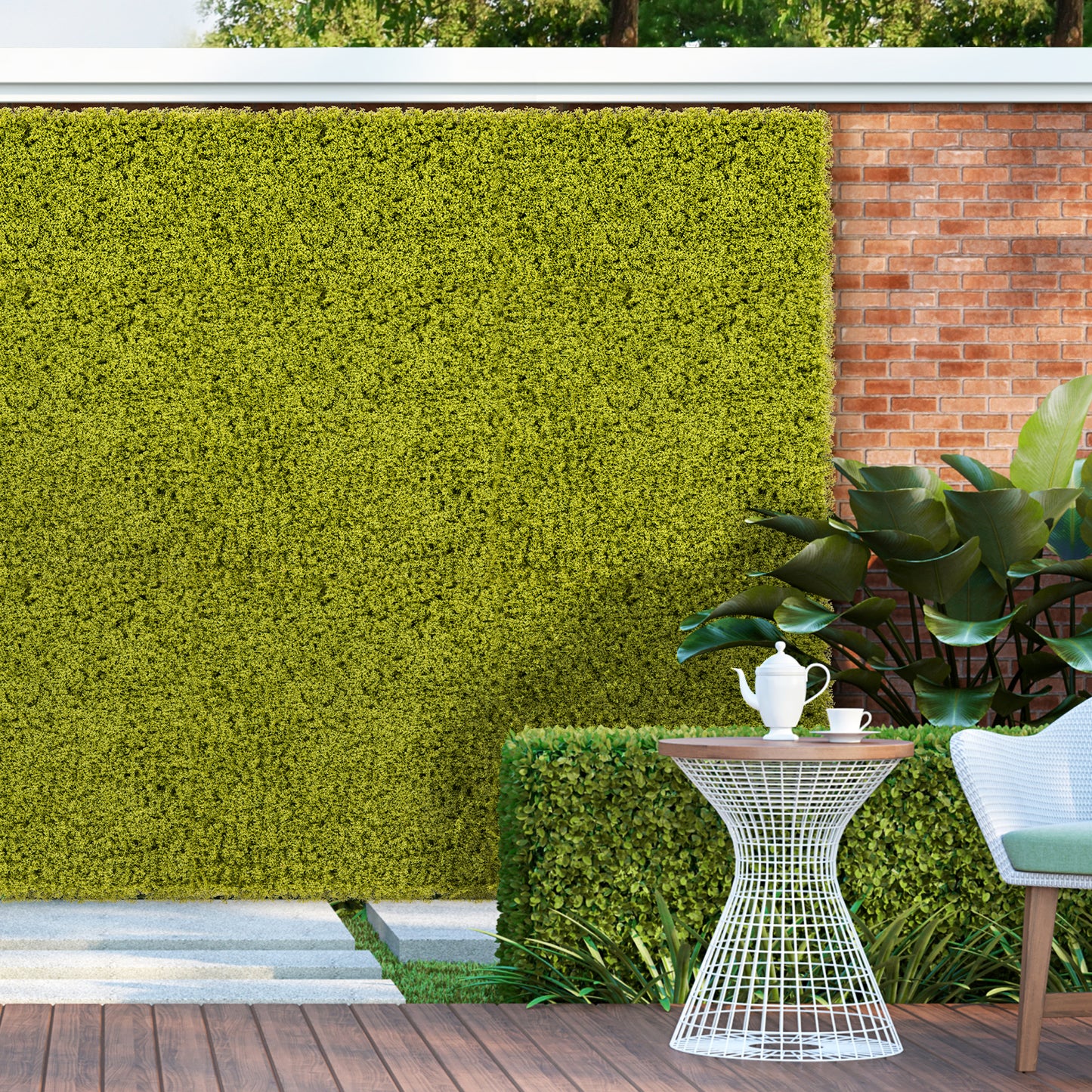 12 Pack 20x20 Inch Artificial Grass Wall Panels – Perfect for Garden, Yard, and Balcony Privacy