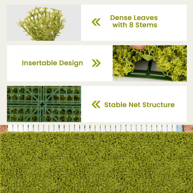 12 Pack 20x20 Inch Artificial Grass Wall Panels – Perfect for Garden, Yard, and Balcony Privacy