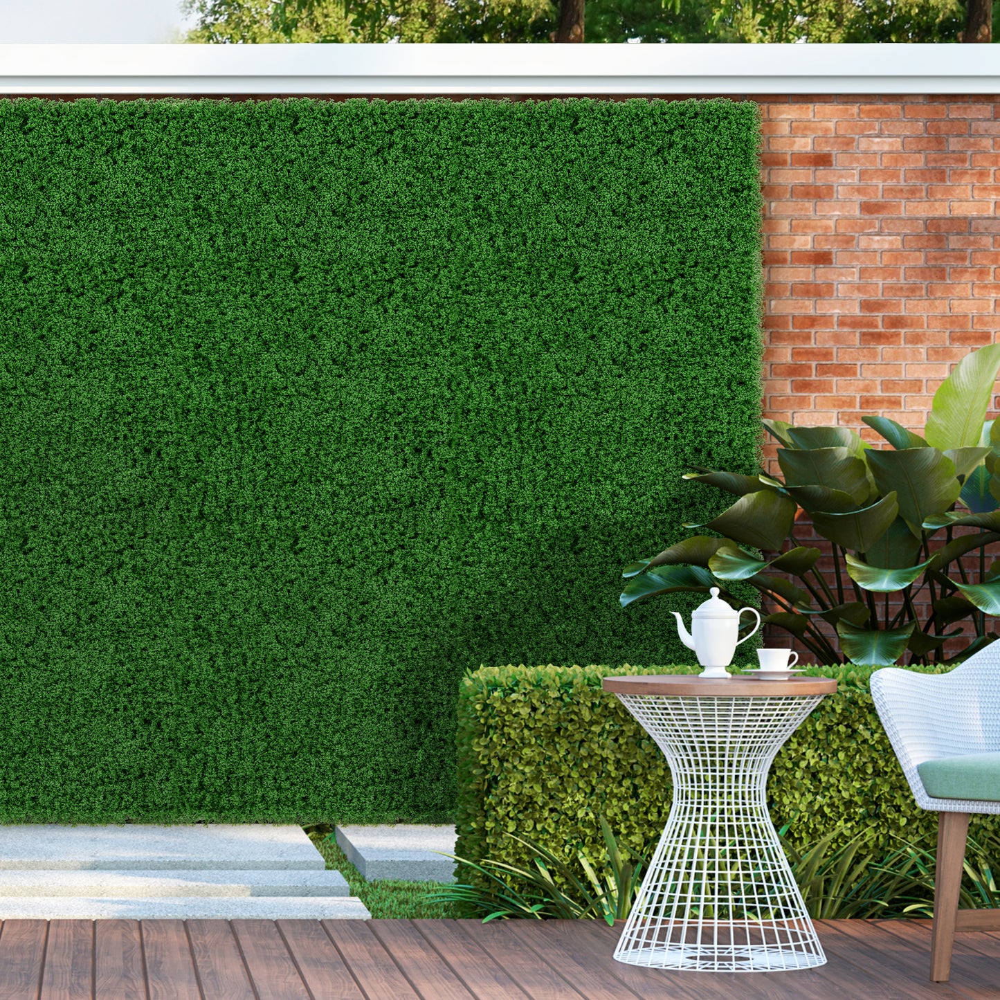 12 Pack 20x20 Inch Artificial Grass Wall Panels – Perfect for Garden, Yard, and Balcony Privacy
