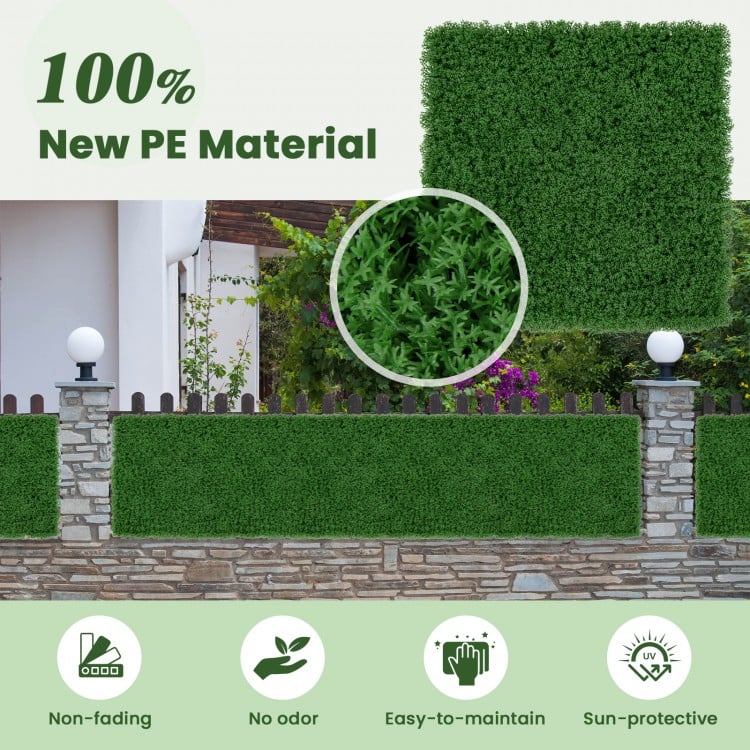 12 Pack 20x20 Inch Artificial Grass Wall Panels – Perfect for Garden, Yard, and Balcony Privacy