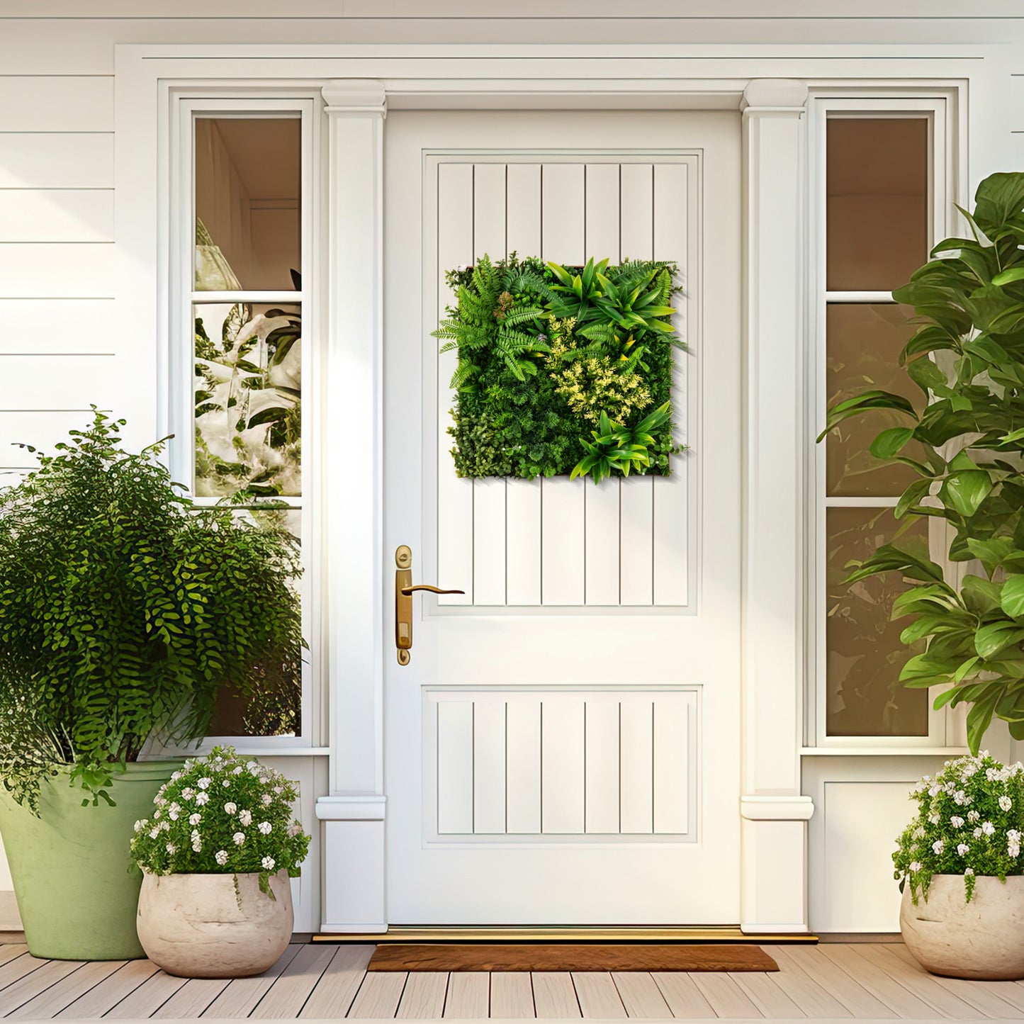 Lifelike 3D Hanging Greenery Hedge with 11 Mixed Faux Plants for Home & Garden