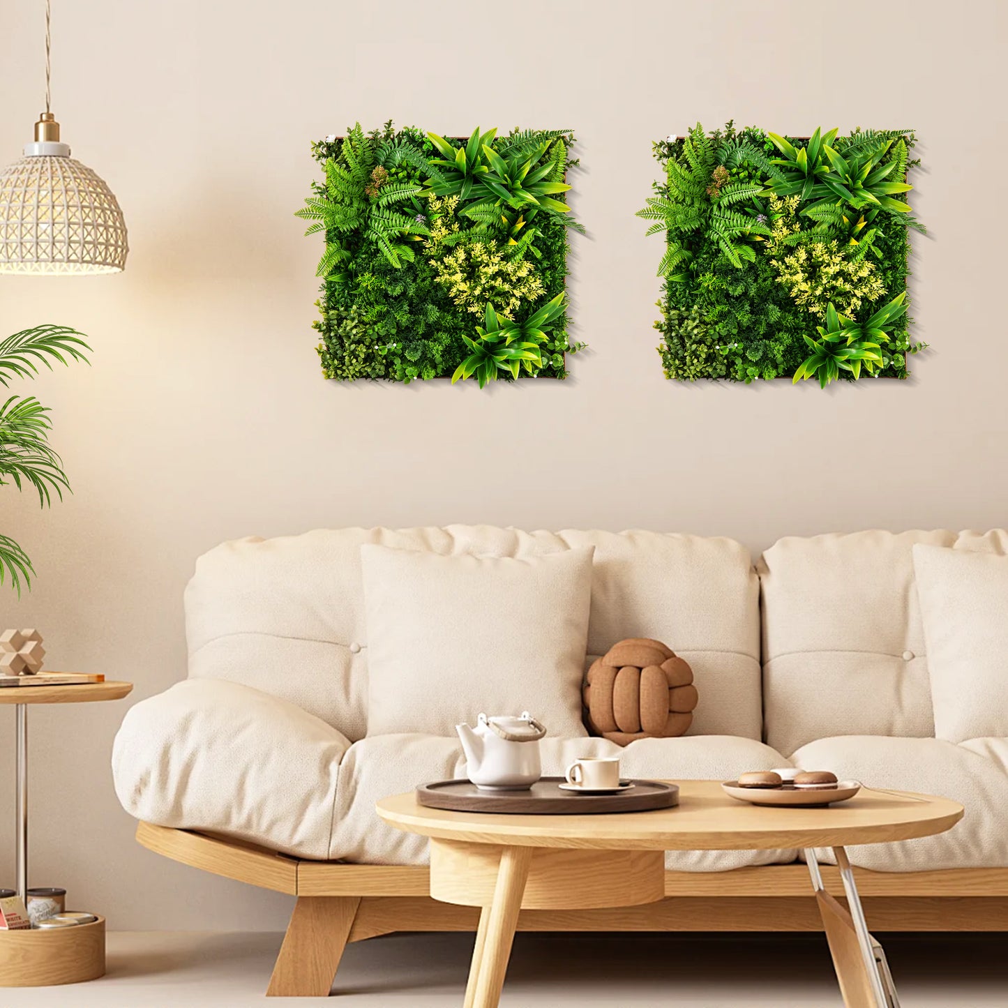 Lifelike 3D Hanging Greenery Hedge with 11 Mixed Faux Plants for Home & Garden