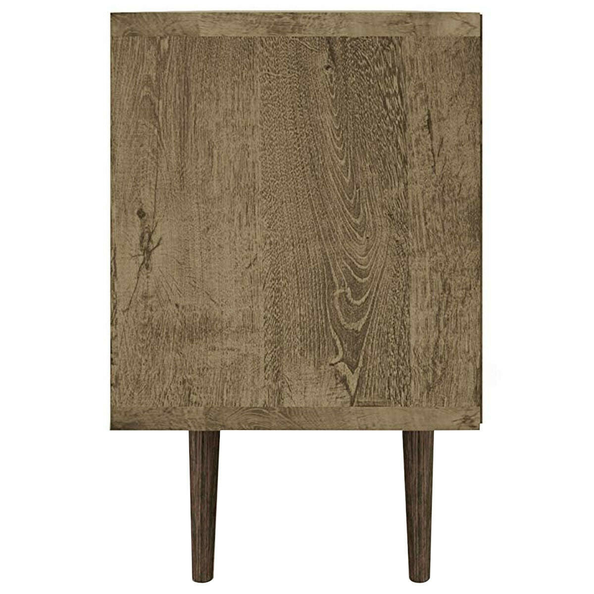 Modern Media Stand with Drawer Storage and Cable Management for 65 Inch TVs - Brown & White