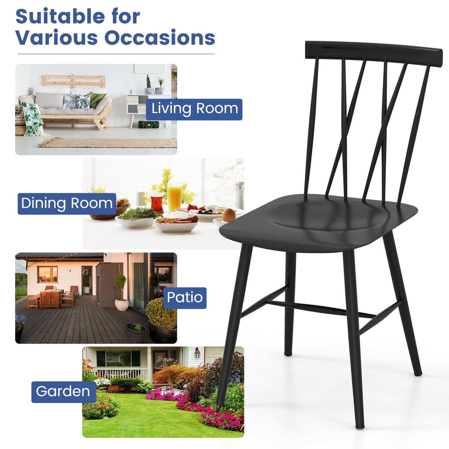 Pair of Modern Dining Chairs with Ergonomic Backrest for Comfort and Style