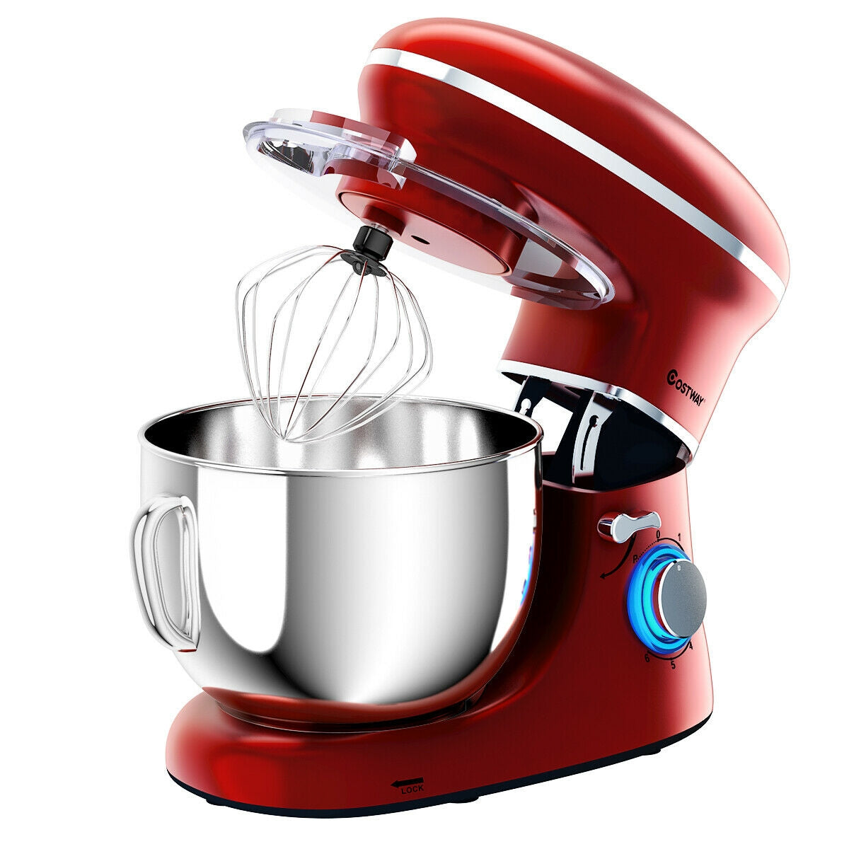 660W 6.3QT Tilt Head Stand Mixer with 6 Speed Control