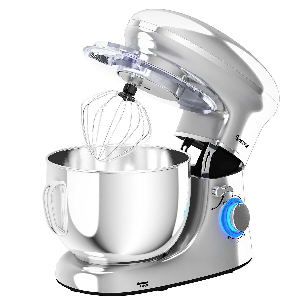 660W 6.3QT Tilt Head Stand Mixer with 6 Speed Control