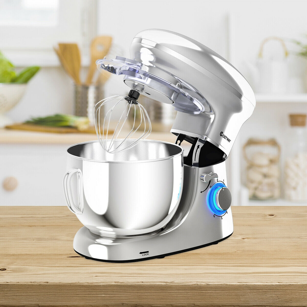 660W 6.3QT Tilt Head Stand Mixer with 6 Speed Control