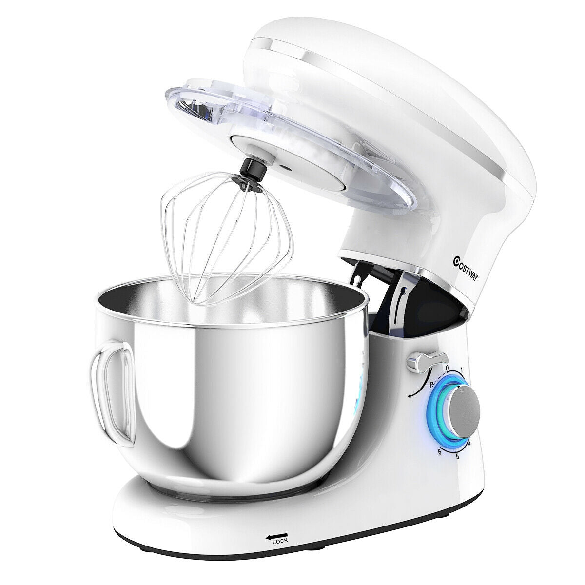 660W 6.3QT Tilt Head Stand Mixer with 6 Speed Control