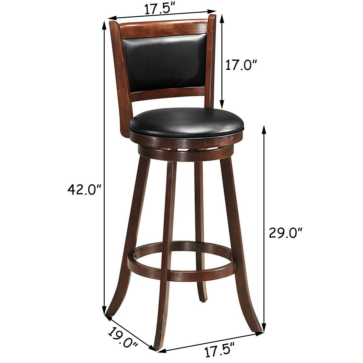 29 Inch Swivel Counter Stools with Upholstered Seats