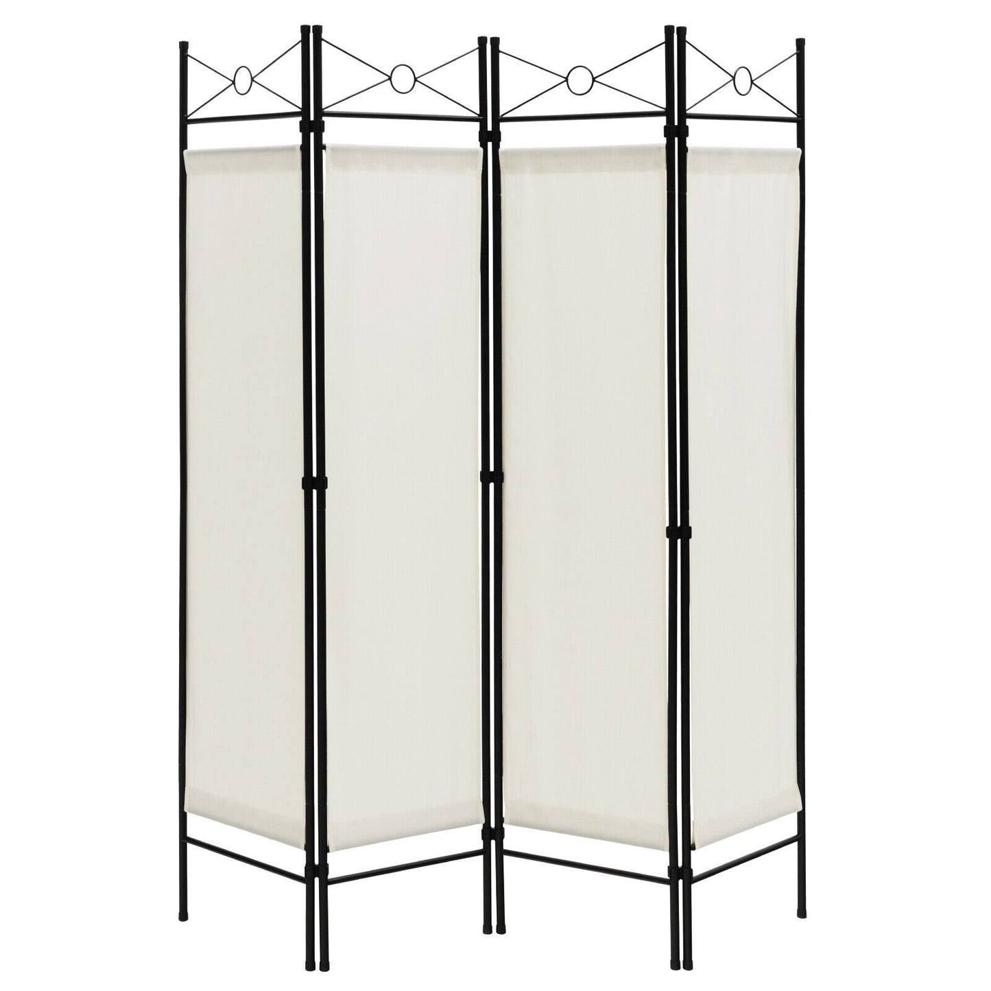 6 Foot 4 Panel Freestanding Folding Privacy Divider Screen - White