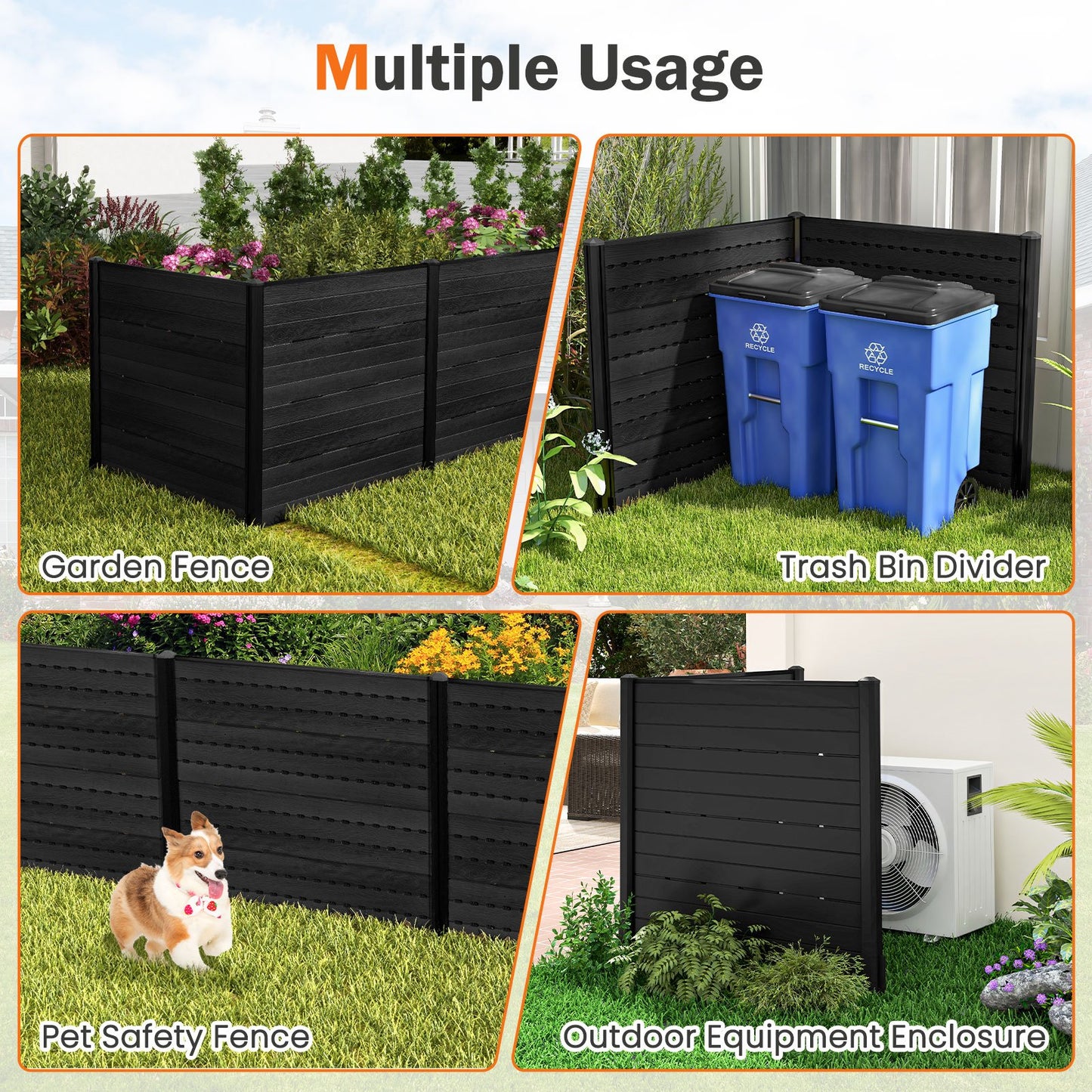HDPE Outdoor Privacy Fence Screen with 5 Ground Stakes – Perfect for Garden, Yard, and Patio