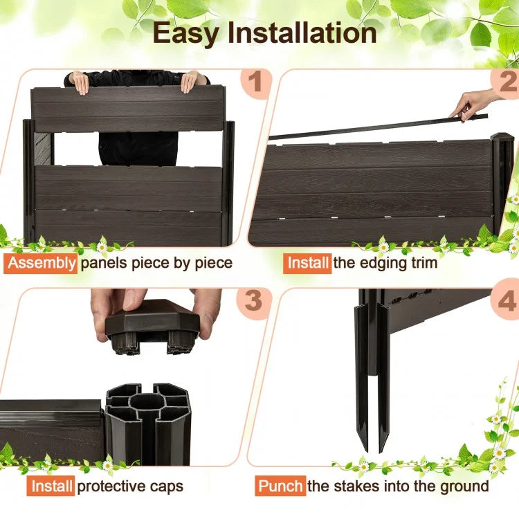 HDPE Outdoor Privacy Fence Screen with 5 Ground Stakes – Perfect for Garden, Yard, and Patio