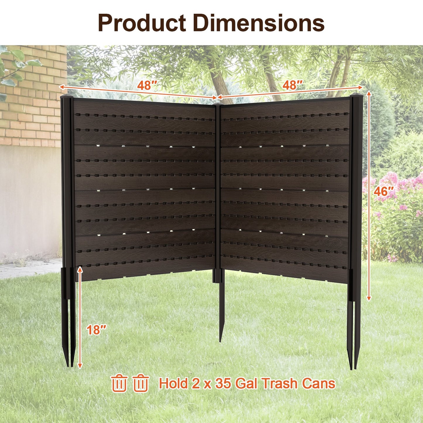 HDPE Outdoor Privacy Fence Screen with 5 Ground Stakes – Perfect for Garden, Yard, and Patio