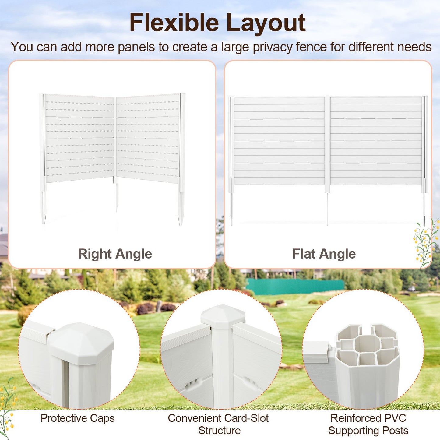 HDPE Outdoor Privacy Fence Screen with 5 Ground Stakes – Perfect for Garden, Yard, and Patio