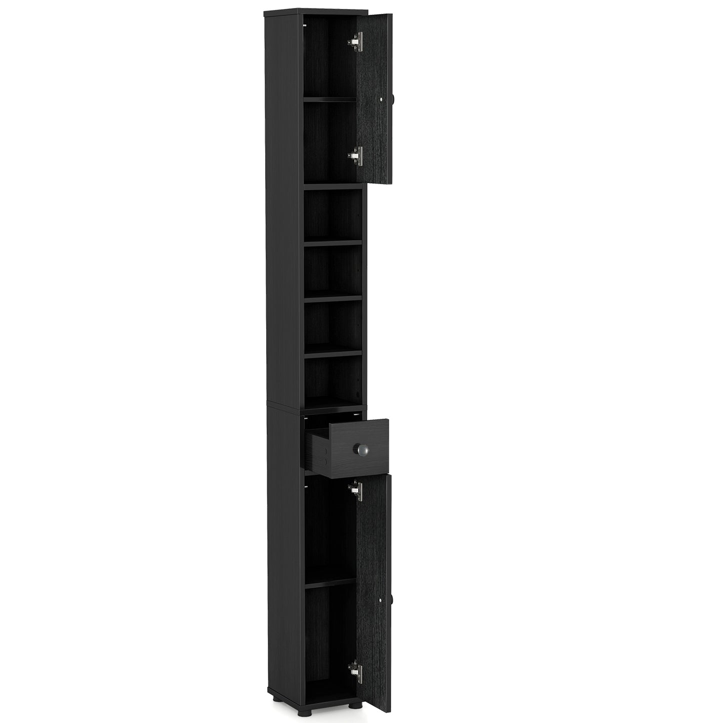 71 Inch Tall Freestanding Storage Cabinet with Adjustable Shelves and Anti-Tipping Device