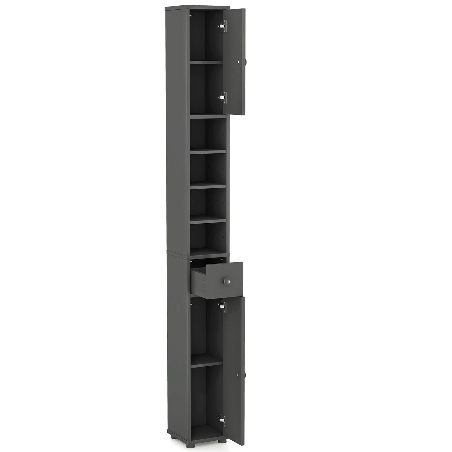 71 Inch Tall Freestanding Storage Cabinet with Adjustable Shelves and Anti-Tipping Device