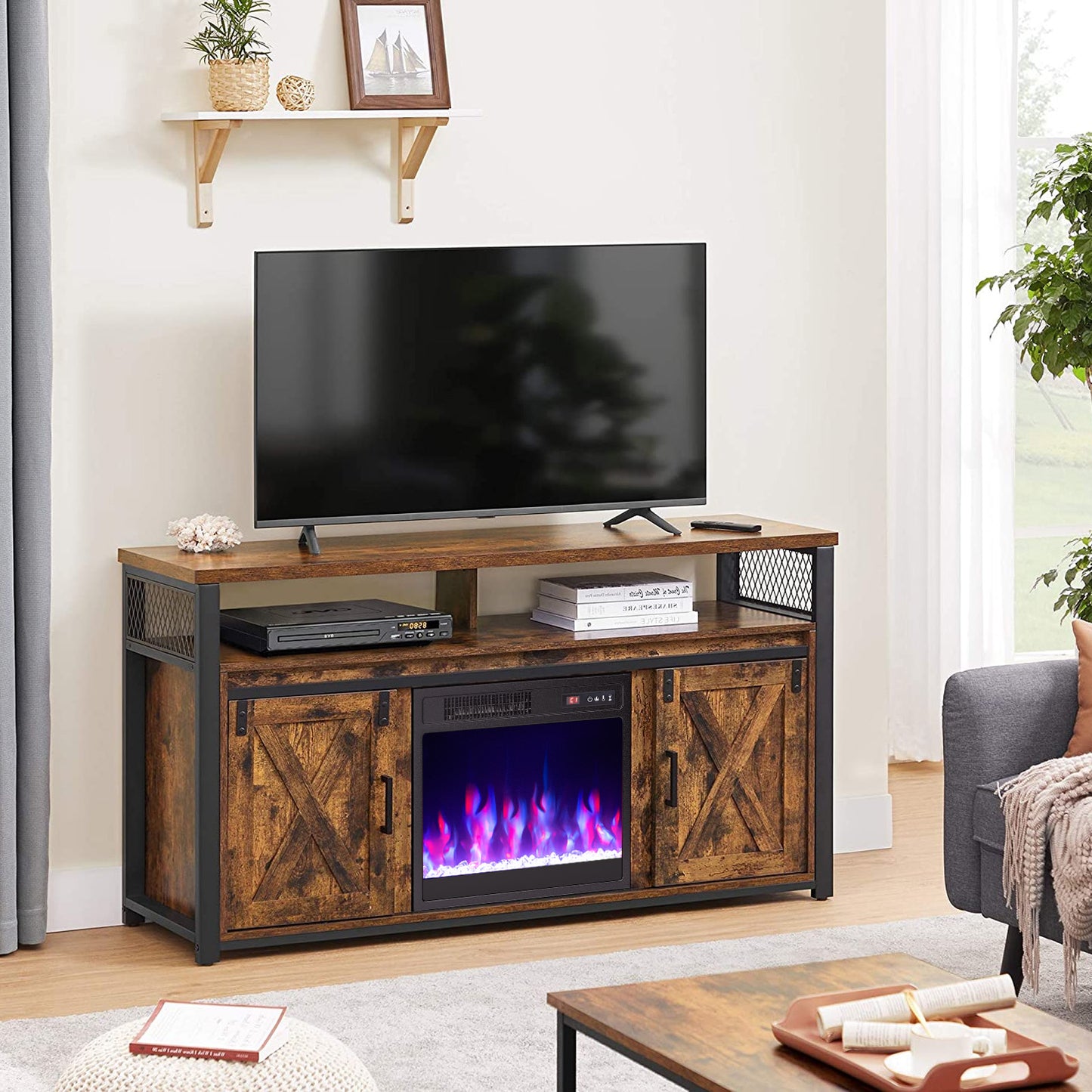 18 Inch Electric Fireplace Heater Insert with Overheat Protection