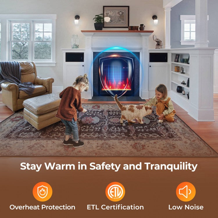 18 Inch Electric Fireplace Heater Insert with Overheat Protection