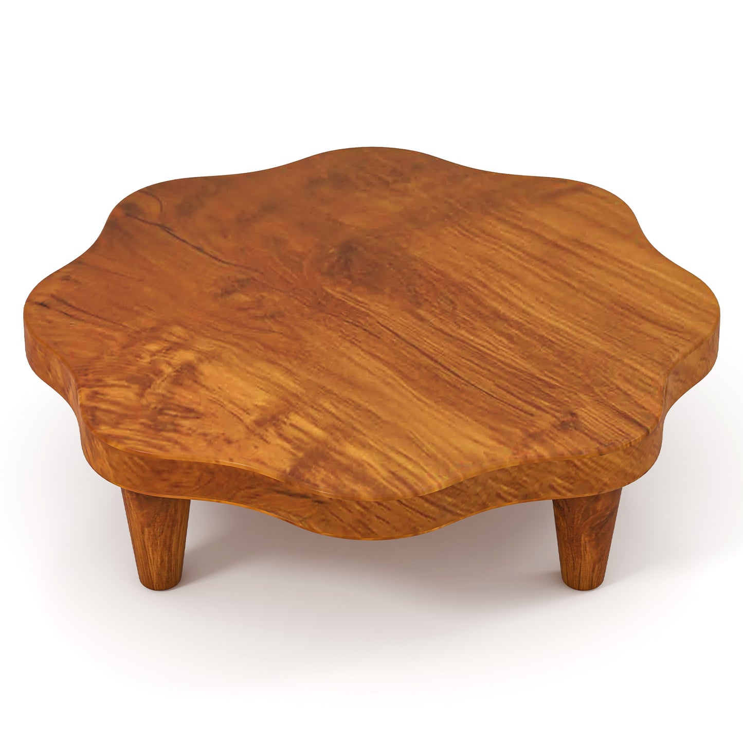 16 Inch Teak Wood Pedestal Stand for Aromatherapy, Snacks, and Decorative Display