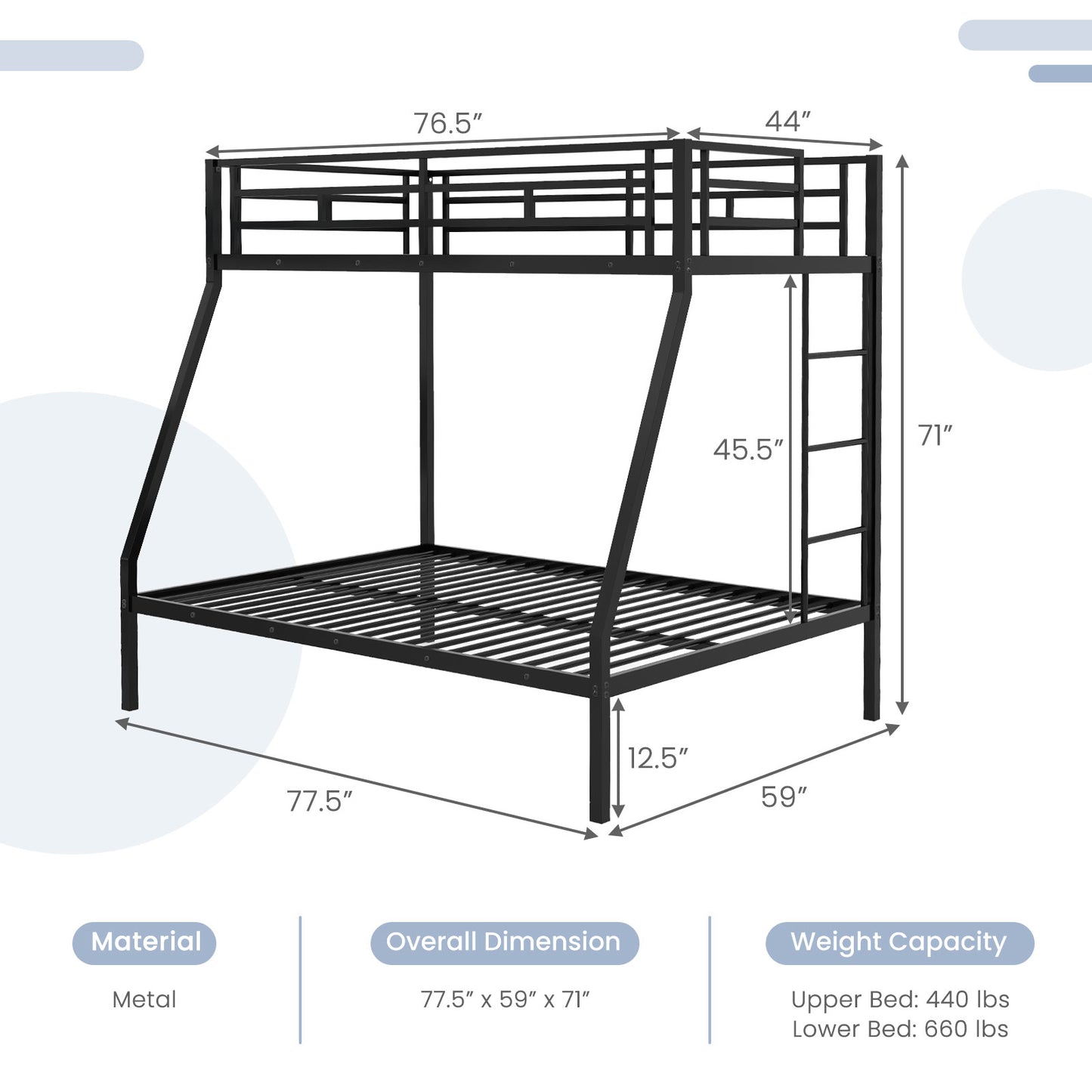 Space-Saving Metal Bed Frame for Teens and Adults, Noise-Free, No Box Spring Required - Black