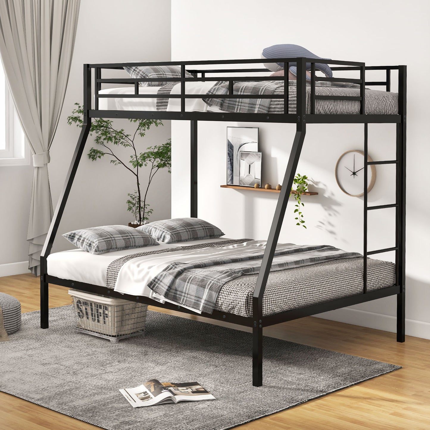Space-Saving Metal Bed Frame for Teens and Adults, Noise-Free, No Box Spring Required - Black