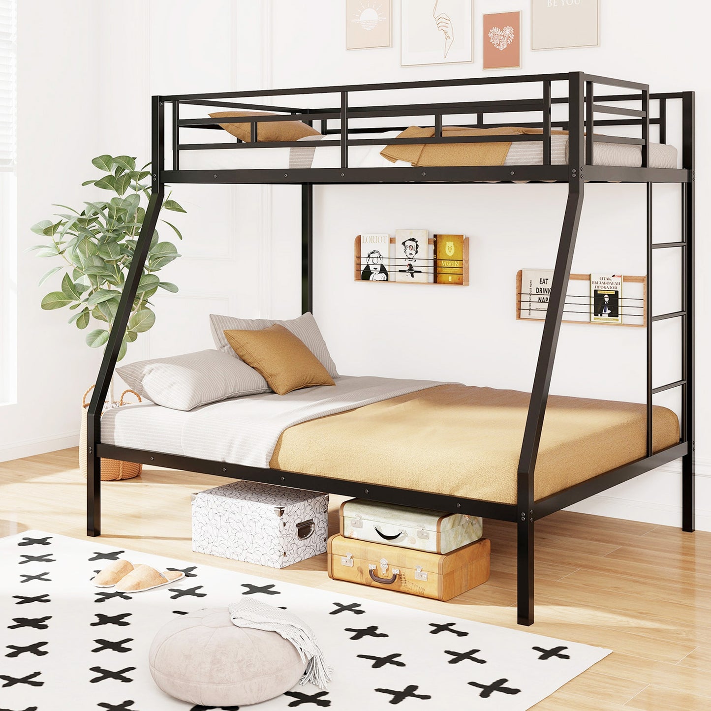 Space-Saving Metal Bed Frame for Teens and Adults, Noise-Free, No Box Spring Required - Black