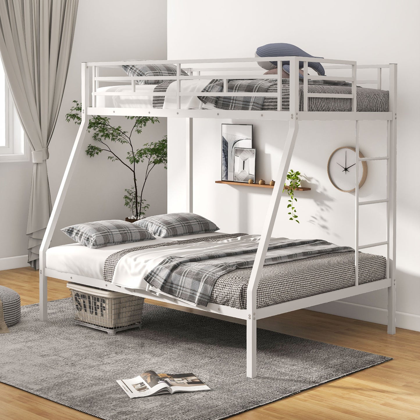 Space-Saving Metal Bed Frame for Teens and Adults, Noise-Free, No Box Spring Required - White