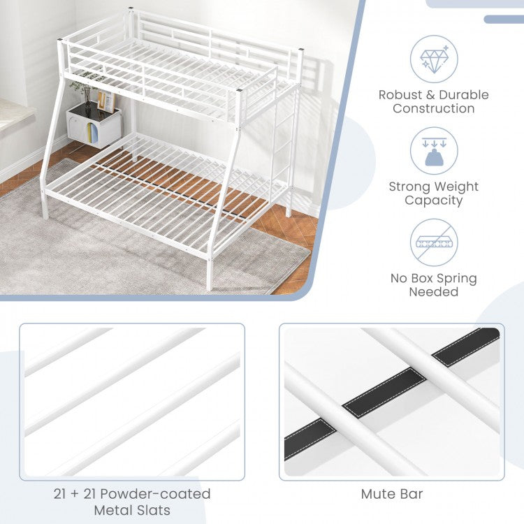 Space-Saving Metal Bed Frame for Teens and Adults, Noise-Free, No Box Spring Required - White