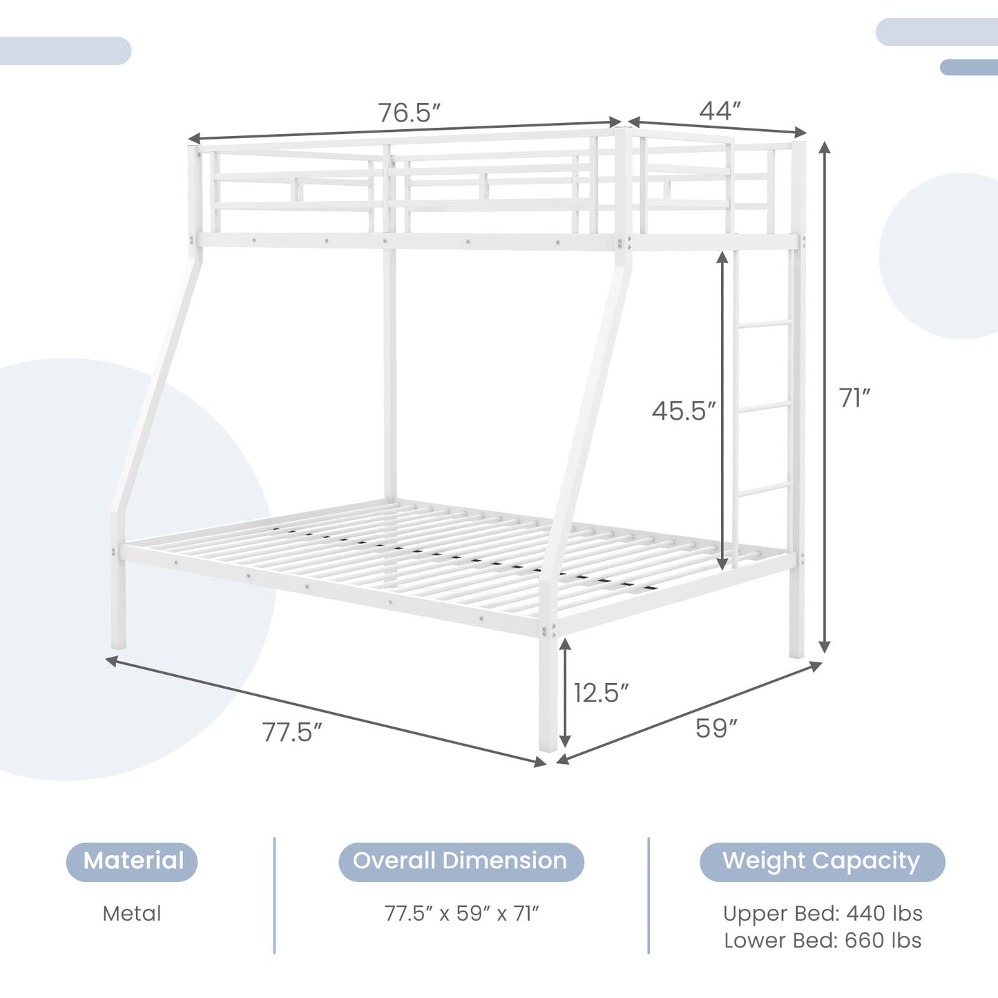 Space-Saving Metal Bed Frame for Teens and Adults, Noise-Free, No Box Spring Required - White