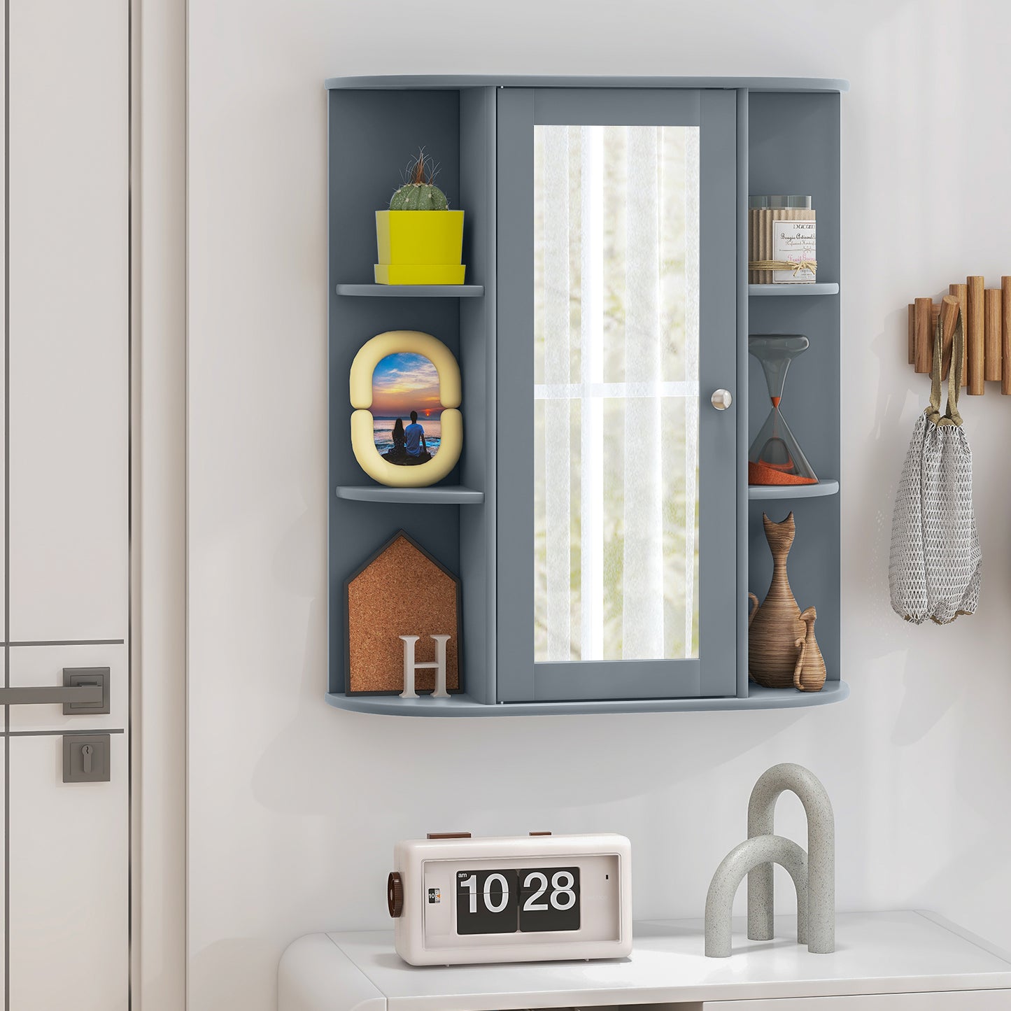 Stylish Wall-Mounted Medicine Cabinet with Mirror & Shelves