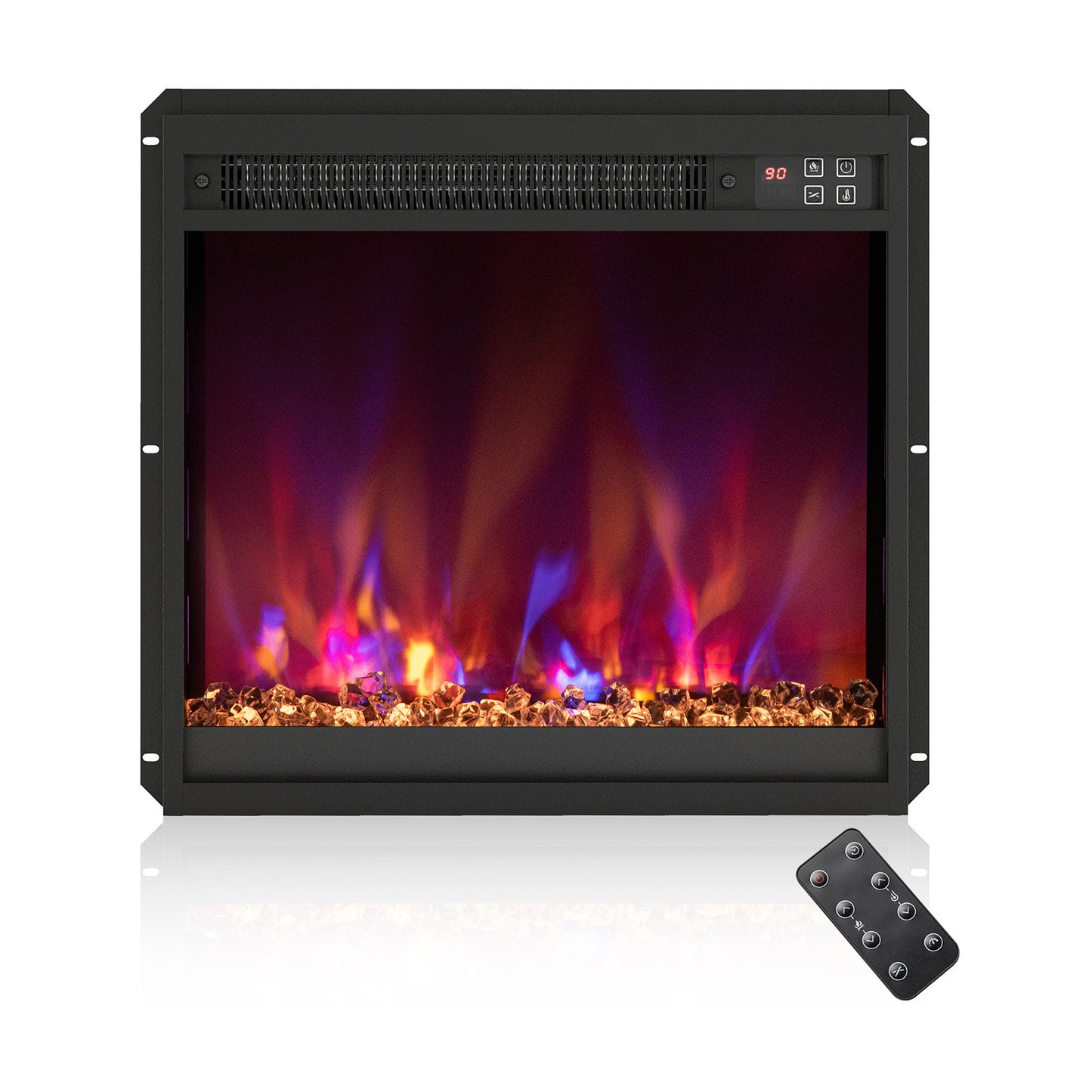 18/23/26 Inch 1500W Electric Fireplace Insert with Remote & Customizable Flame Effects