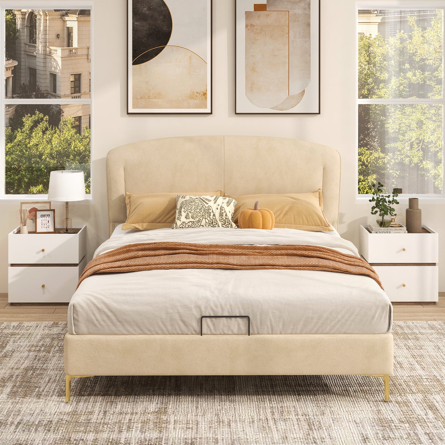 2-Drawer Modern Nightstand with Storage, Stylish Bedroom and Living Room Side Table