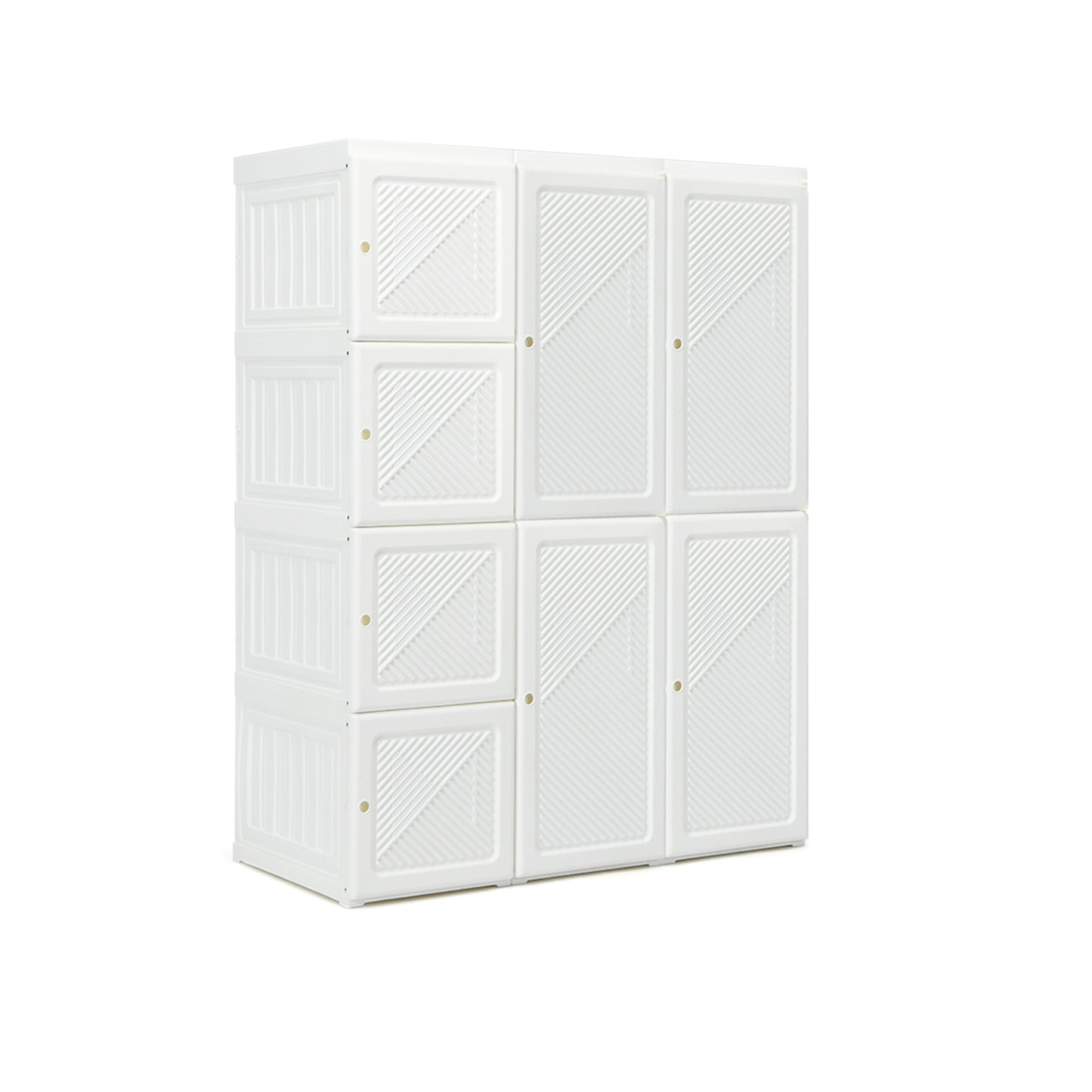Foldable Closet Organizer with Hanging Rod and 8 Cubby Storage for Clothes and Bedding