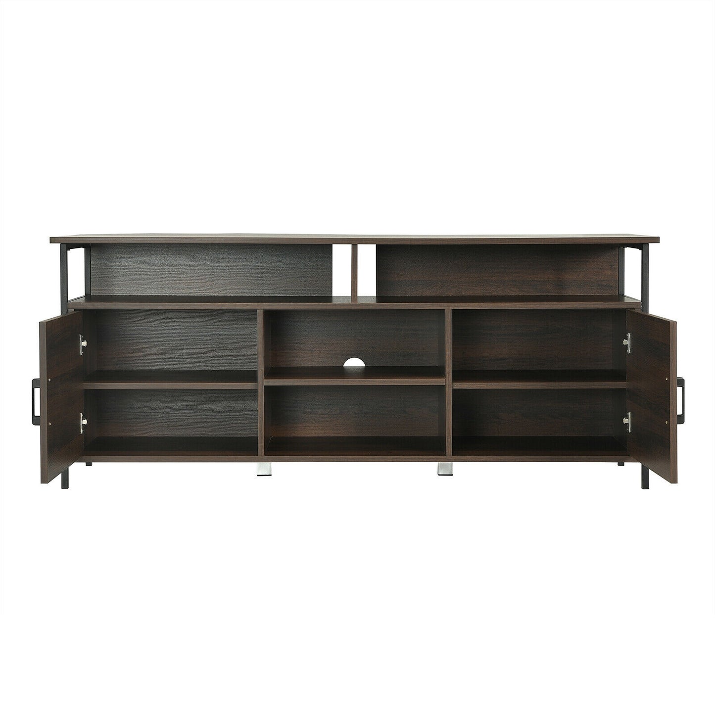 Mid-Century 58 Inch TV Console with Cabinets and Adjustable Storage for TVs up to 65 Inch