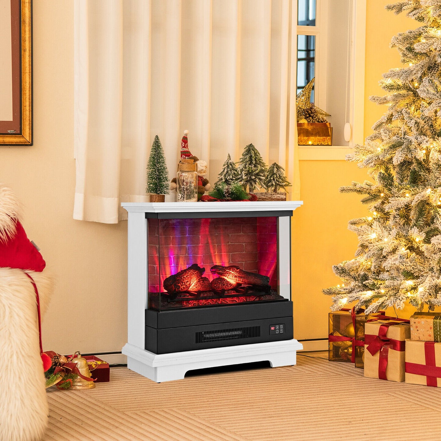 27 Inch Freestanding Electric Fireplace with Remote Control