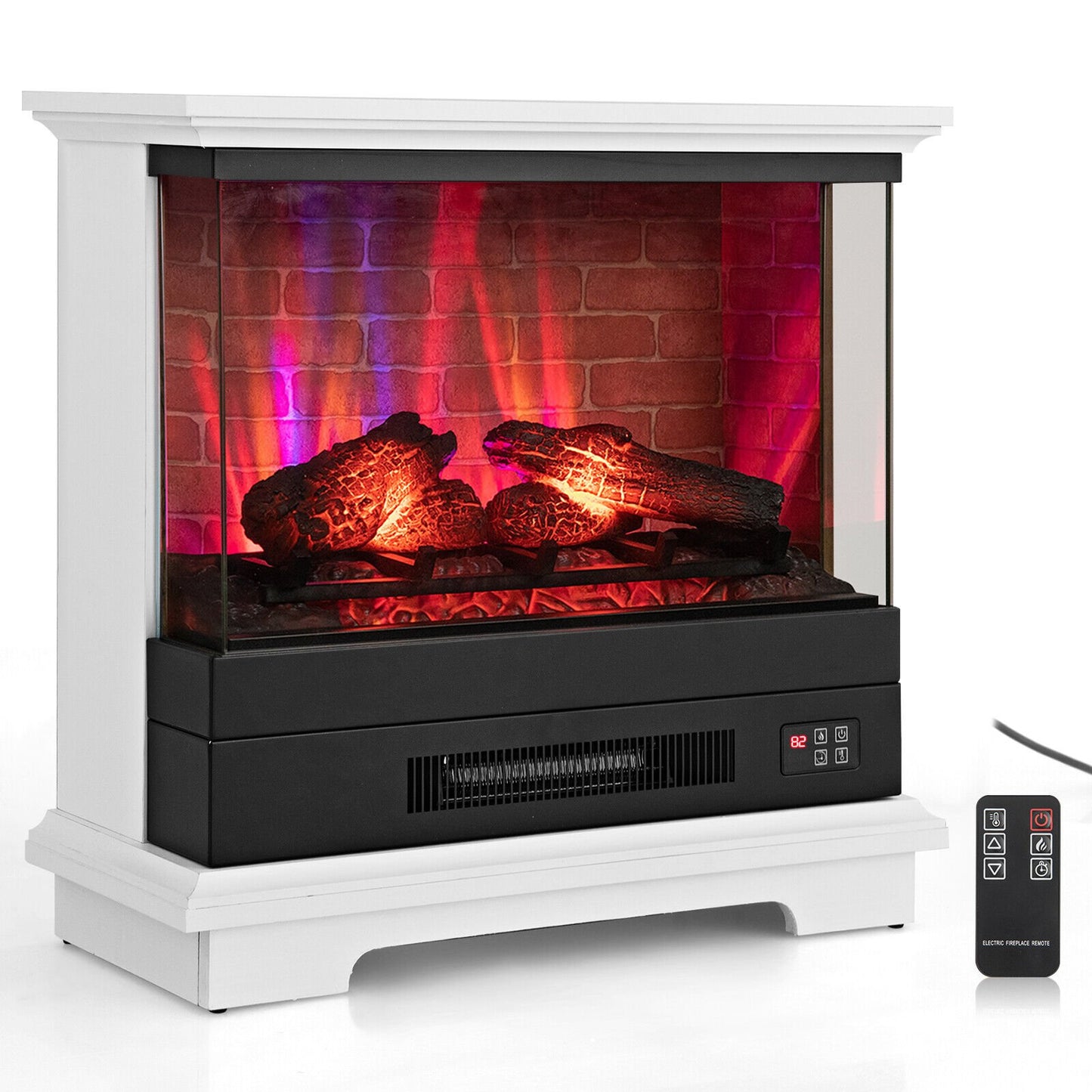 27 Inch Freestanding Electric Fireplace with Remote Control