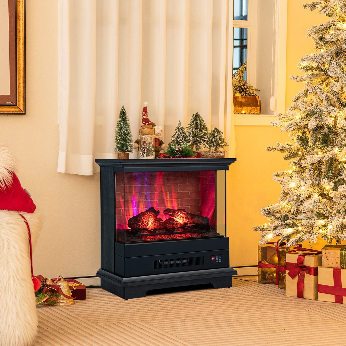27 Inch Freestanding Electric Fireplace with Remote Control