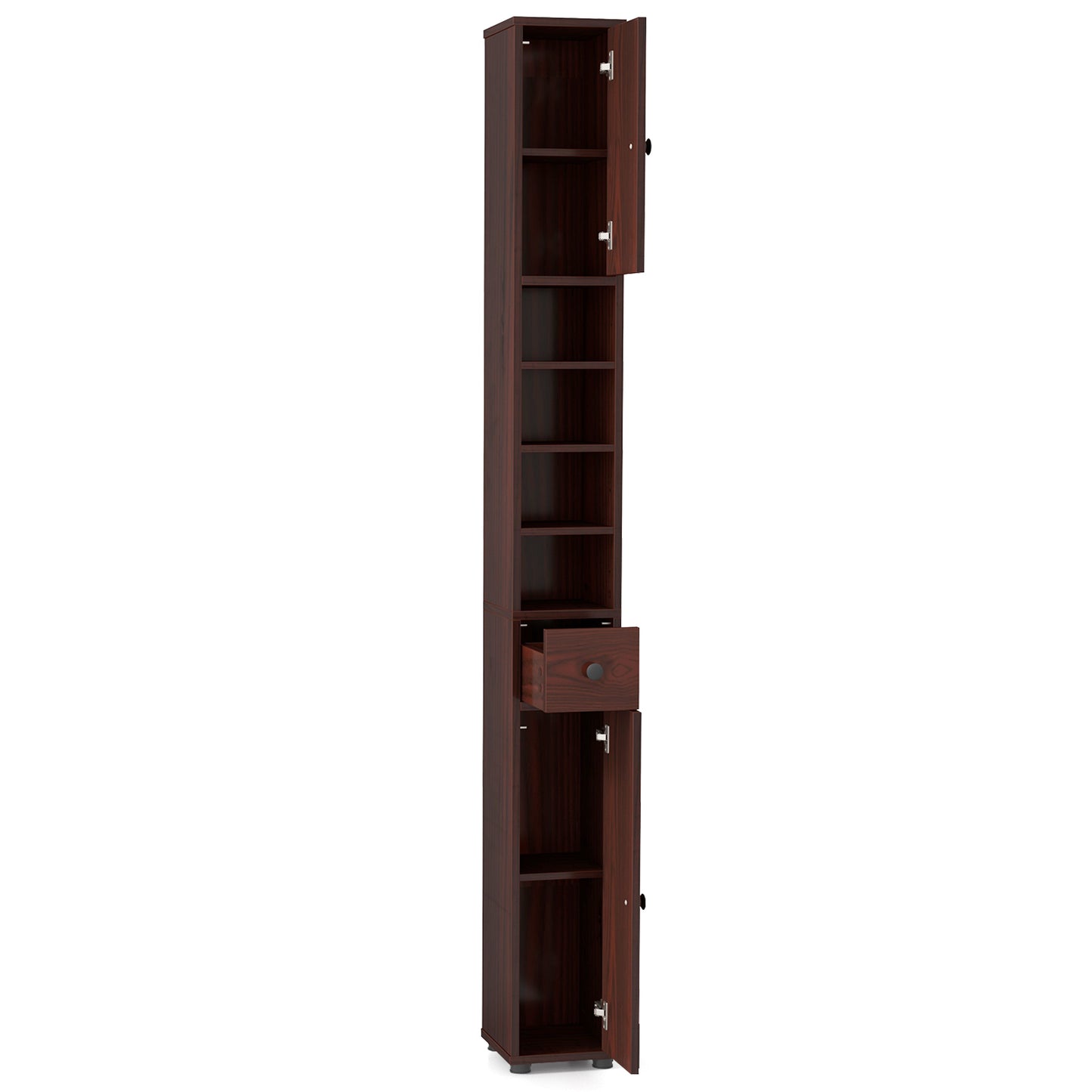 71 Inch Tall Freestanding Storage Cabinet with Adjustable Shelves and Anti-Tipping Device