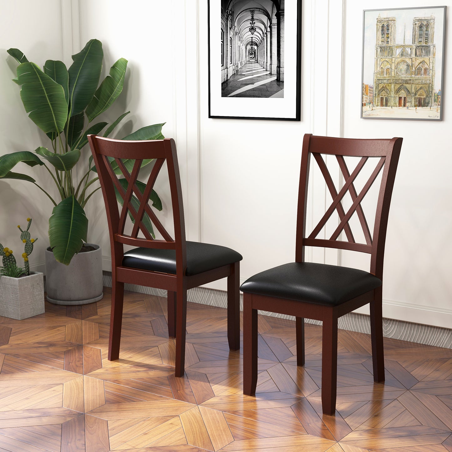 Ergonomic Dining Chairs with Padded Seat and Backrest for Comfort, Set of 2