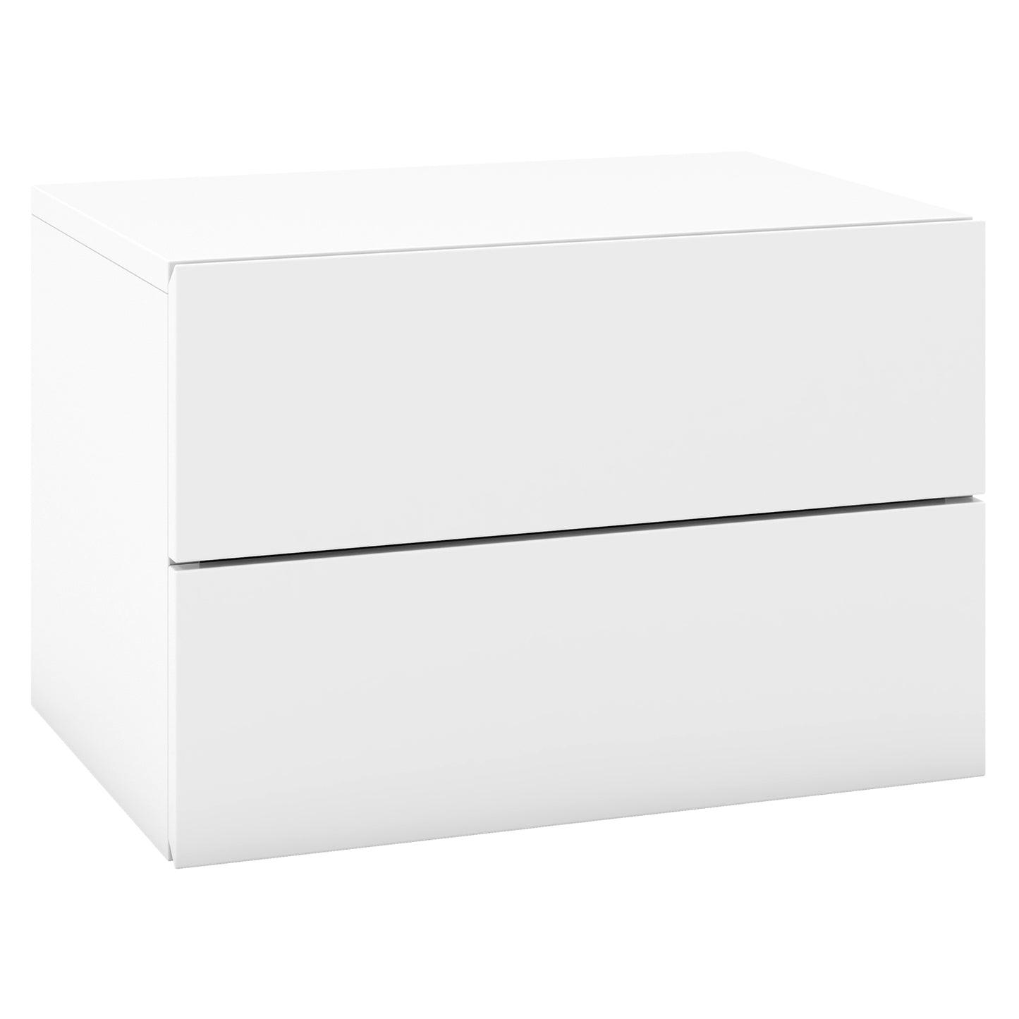 Wall Mounted Nightstand with 2 Drawers and Storage Shelf in White