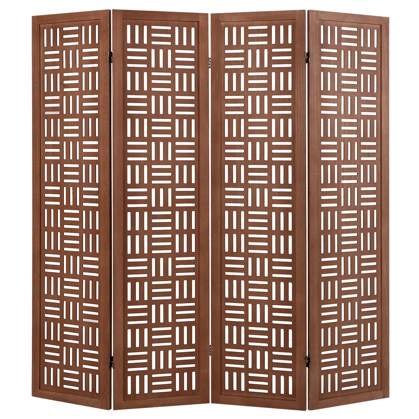 4-Panel Solid Wood Folding Room Divider Partition Screen for Privacy & Space Separation