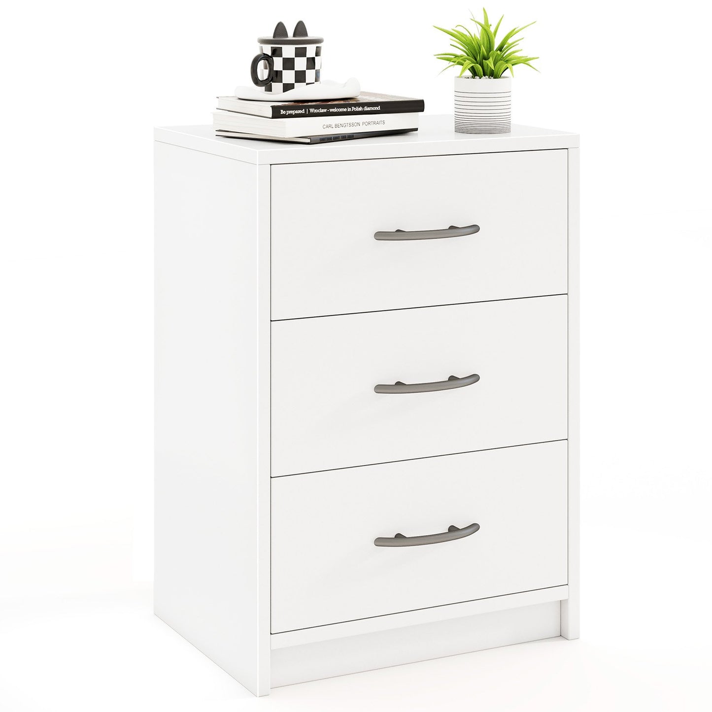 3-Drawer Nightstand with Storage for Bedroom and Living Room