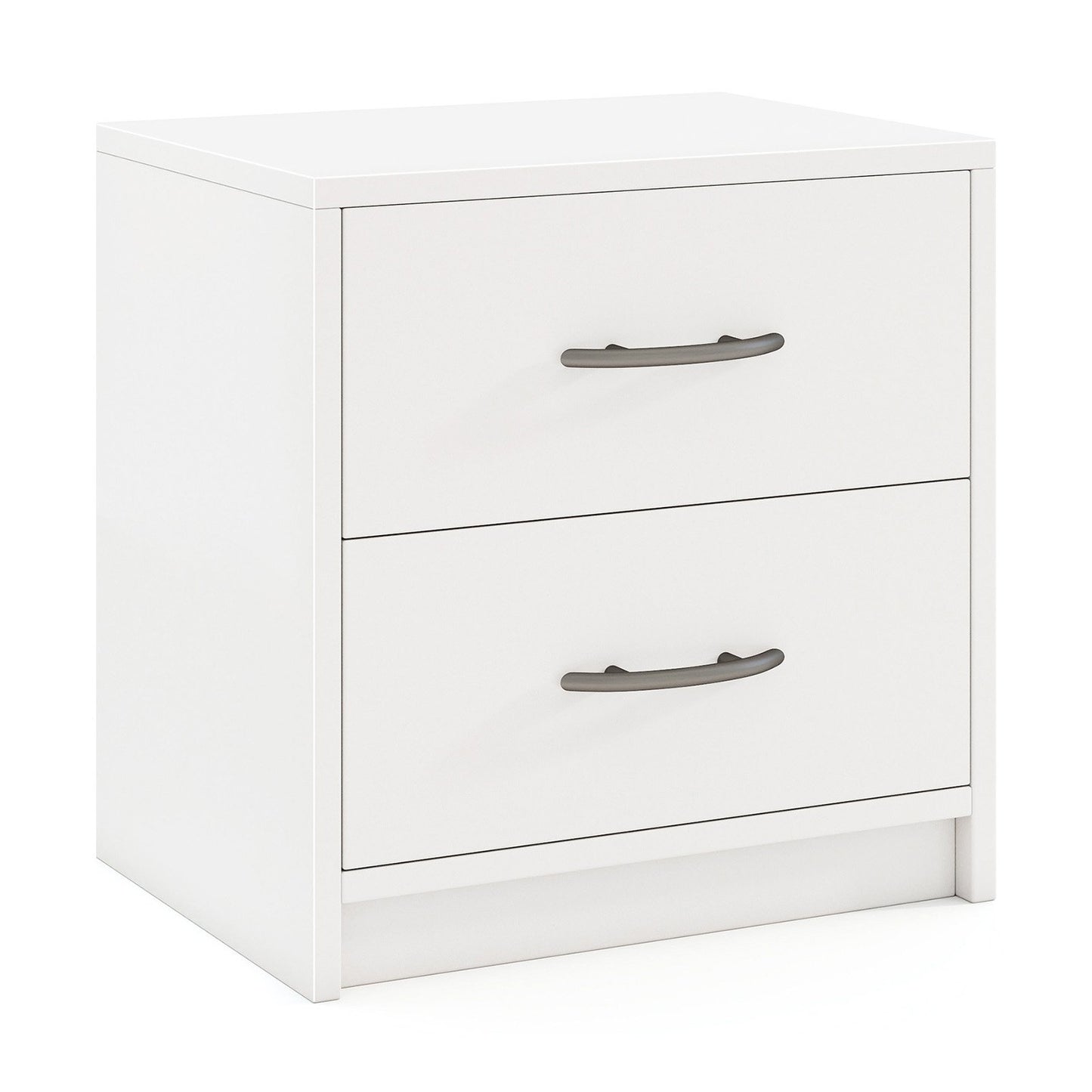 2-Drawer Nightstand with Storage for Bedroom and Living Room - White