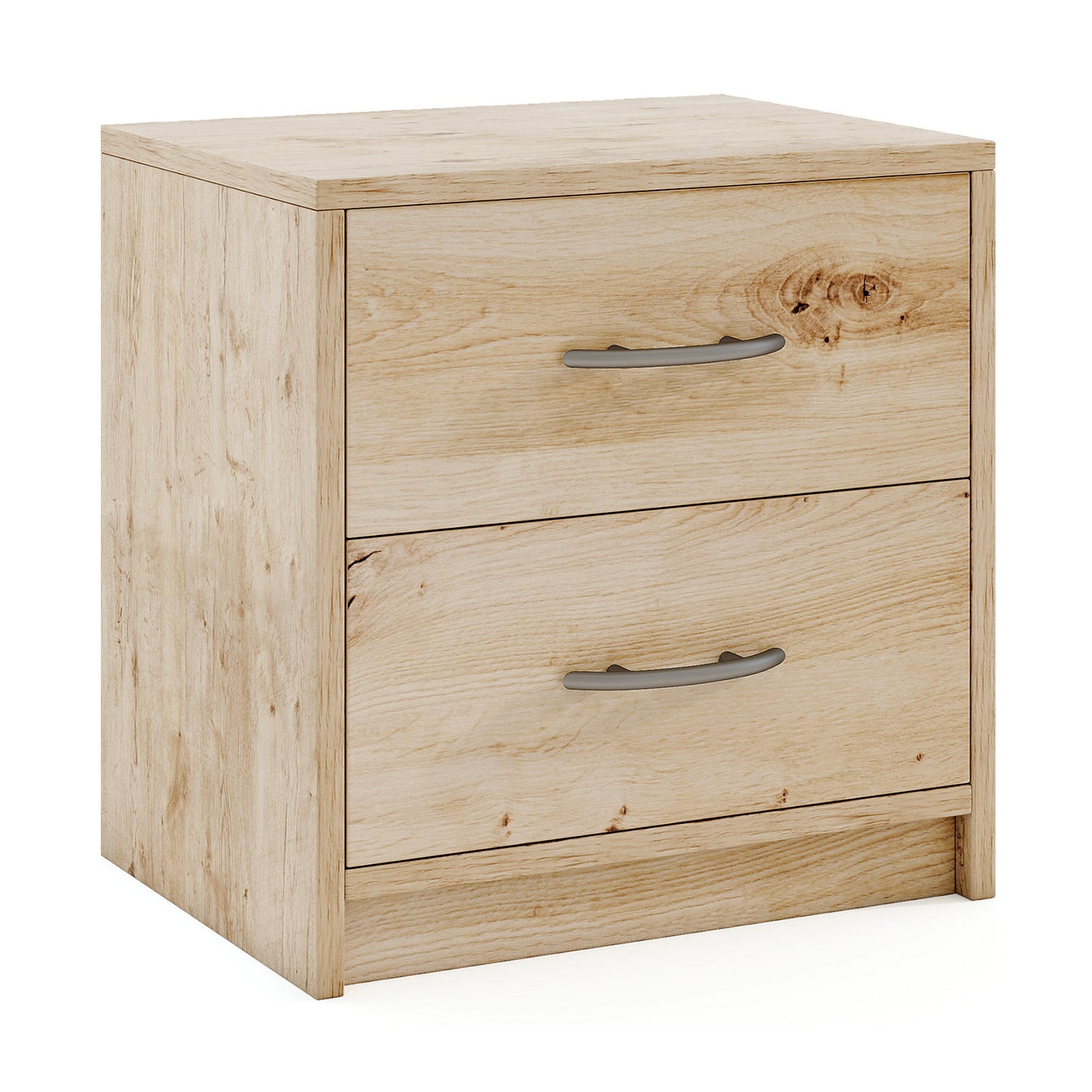 2-Drawer Nightstand with Storage for Bedroom and Living Room - Oak