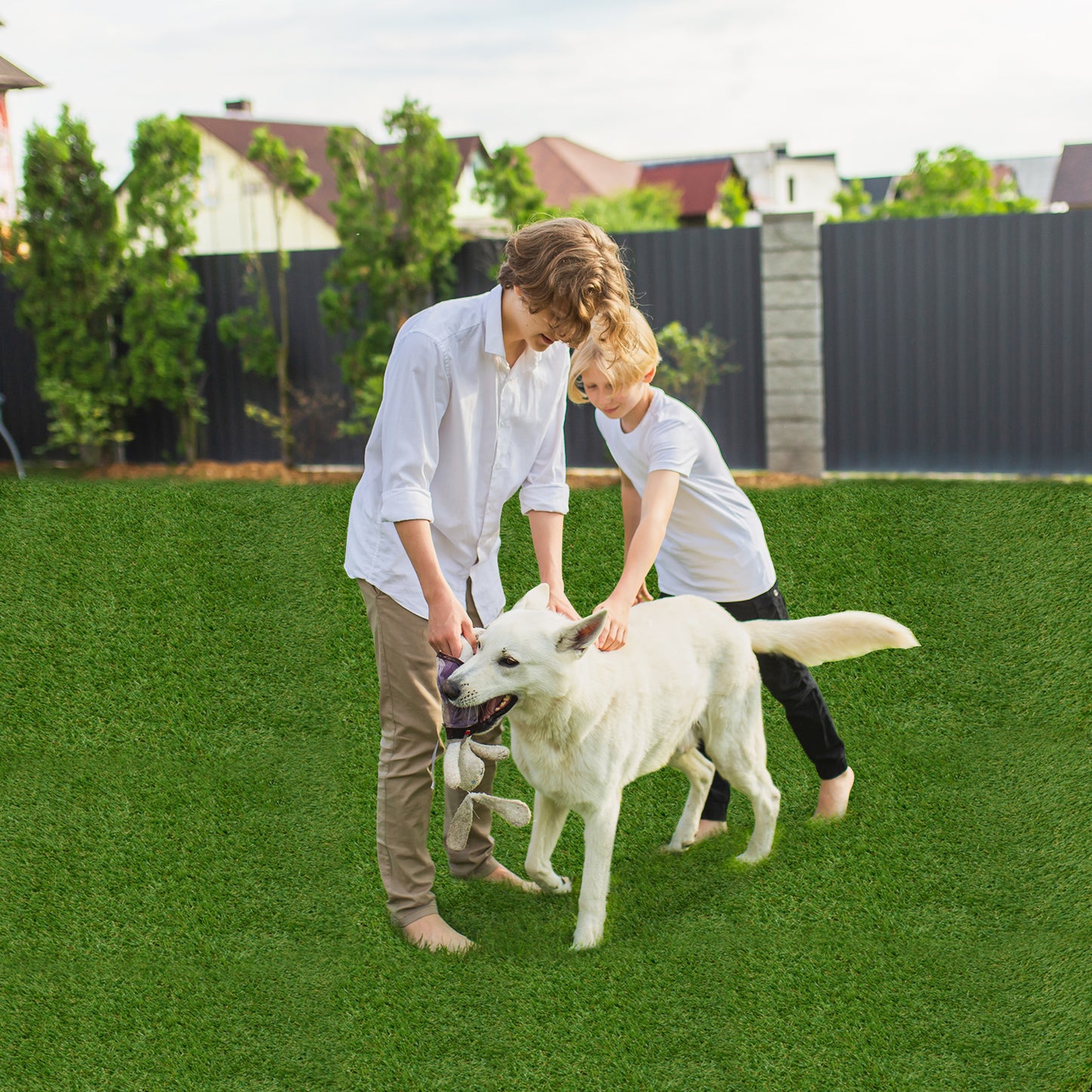 Premium Indoor/Outdoor Artificial Grass Mat with Drainage Holes for Easy Cleaning