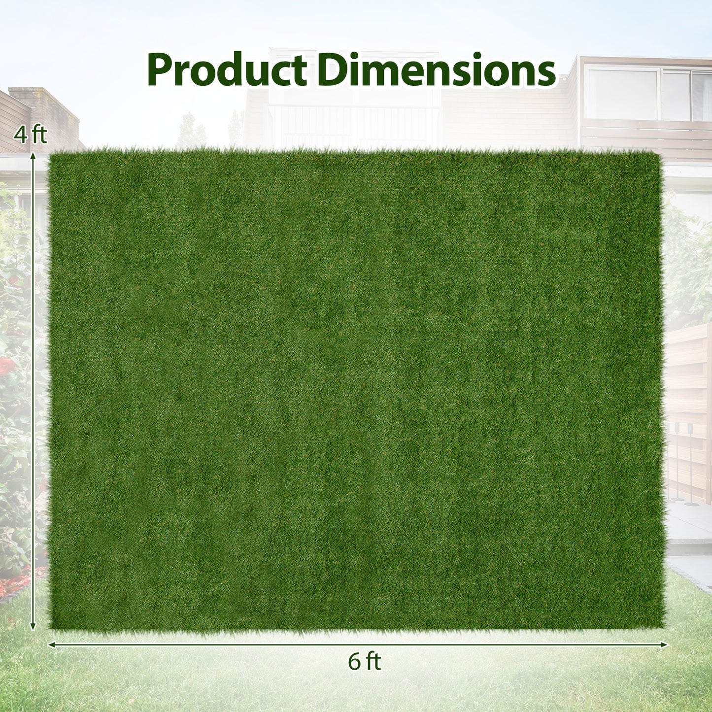 Premium Indoor/Outdoor Artificial Grass Mat with Drainage Holes for Easy Cleaning