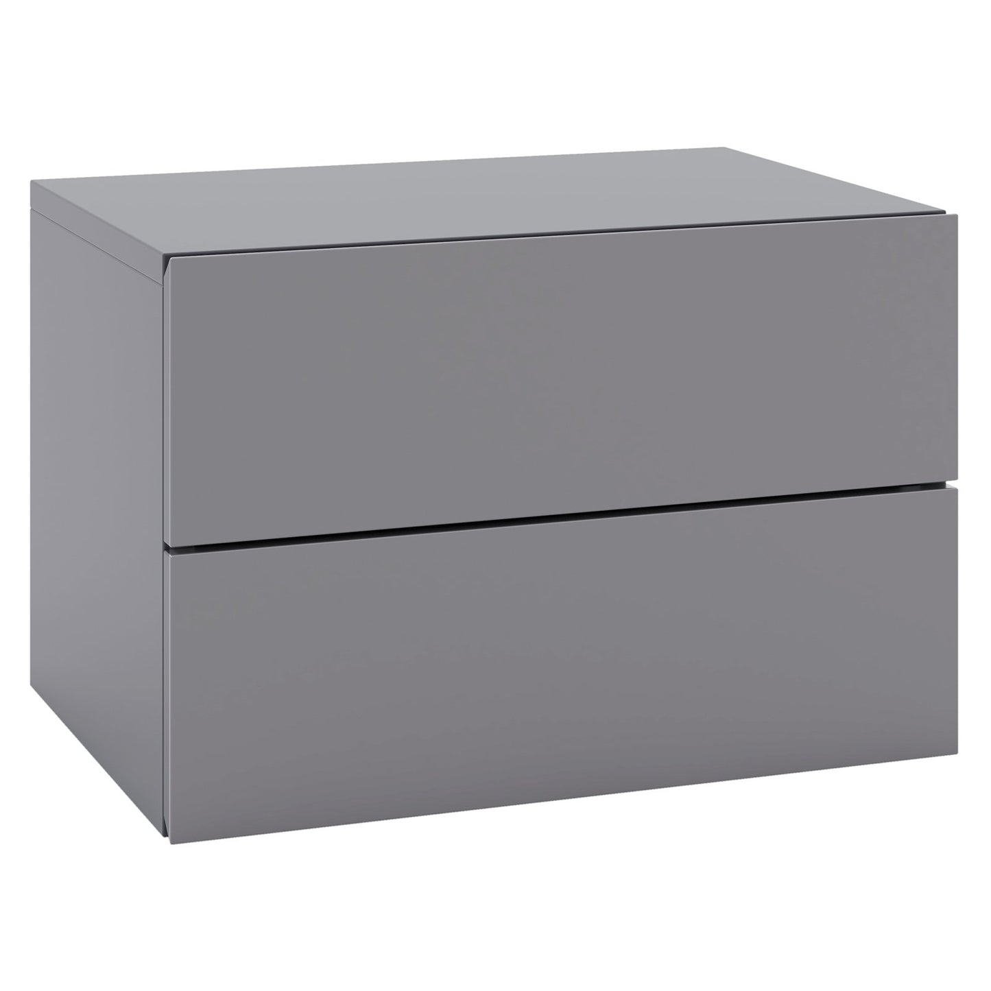 Wall Mounted Nightstand with 2 Drawers and Storage Shelf in Grey